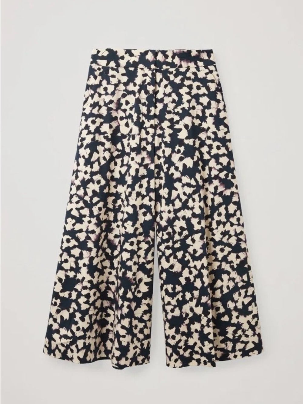 COS Women’s Wide Leg Trousers 6 Abstract Floral Print Cropped Culottes Pant Chic